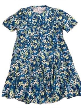 Current Air Vibrant Blue and Green Floral Dress